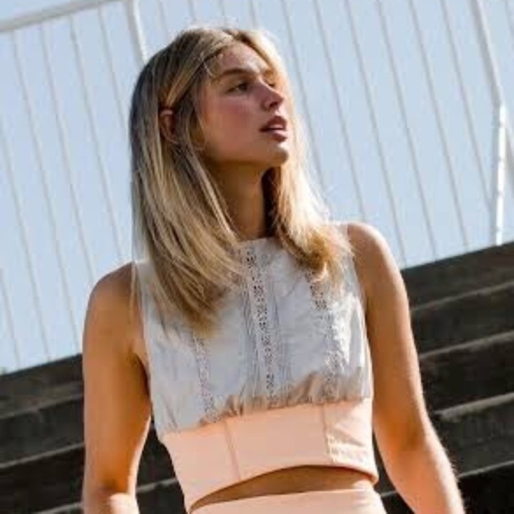 Free People Movement Oh Hey Applique Crop Top NWOT - Picture 2 of 4